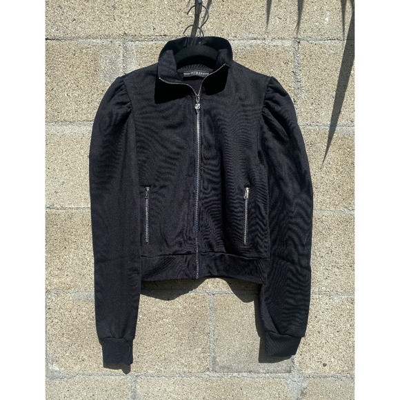 GUESS - JUDITH Sweater / Jacket with Puff Shoulder- color Black - size S - Picture 1 of 7